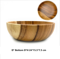Bol à salade artisanal en bois d'acacia écologique pour les fêtes