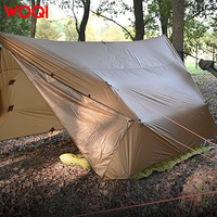 WOQI Luxe Grand Ultra-Léger Imperméable Flysheet Pare-Soleil Auvent Camping Tente Bâche Hamac Pluie Fly Pole pour une utilisation en plein air sur la plage