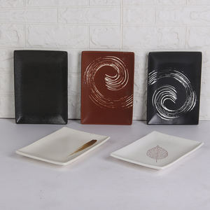 Plat à sushi écologique rectangulaire de 9 pouces pour présenter vos plats et assiettes japonais préférés avec motif végétal - Product Image 6