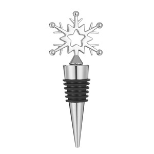 Christmas Snowflake <b>Wine</b> <b>Stopper</b> Silver Metal Bottle Sealer Holiday Gift - Product Image 4