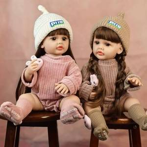 Poupées Bébés Nouveaux-nés Réalistes de 55 cm, Corps Entier en Silicone, Jumelles <span class=keywords><strong>Reborn</strong></span> pour Jouets pour Bébés - Product Image 2