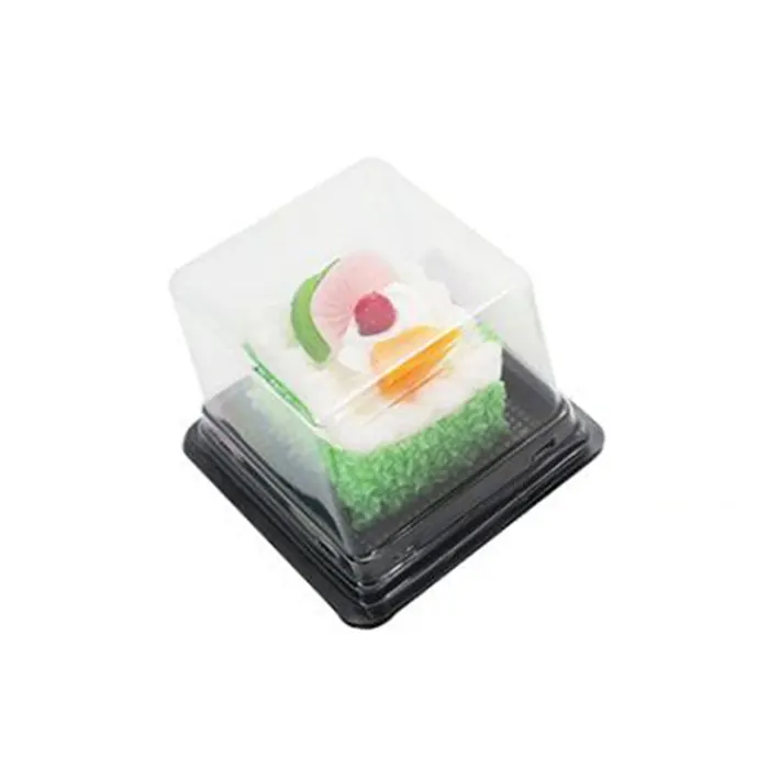 custom plastic cake tray with lid cakes and biscuits trays plastic square cake container