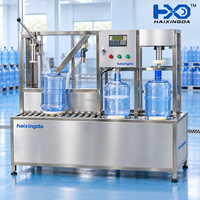 Machine semi-automatique 3-en-1 industrielle de lavage, remplissage et bouchage de bouteilles de 5 gallons pour ateliers d'eau en fût et usines de purification