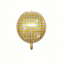 Ballons disco 4D de 22 pouces, ballons ronds en feuille d'aluminium 3D, adaptés aux mariages, aux fêtes d'anniversaire et aux accessoires de fête, vente en gros.