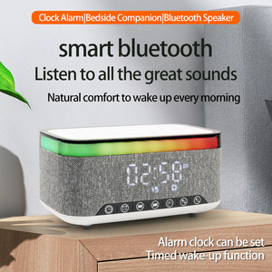 Altavoz Bluetooth Portátil con Cargador Inalámbrico de 15w, Reloj Despertador, Luz LED RGB de Colores, Lámpara de Escritorio, <span class=keywords><strong>Radio</strong></span> <span class=keywords><strong>FM</strong></span> para Sala de Estar o Mesita de Noche - Product Image 5