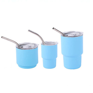 Nuevo DISEÑO DE ACERO INOXIDABLE sublimación en blanco 4oz Mini vasos de chupito con tapa y pajita - Product Image 5