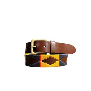 Ceinture décontractée pour homme en cuir de vache véritable BS INTERNATIONAL, écologique, vintage, avec boucle en acier, motif floral, légère et durable - Product Image 2
