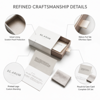 Boîte à Bijoux d'Emballage pour Bagues et Boucles d'Oreilles de Mariage, Petite, Personnalisée et Imprimée en Papier, Vente en Gros