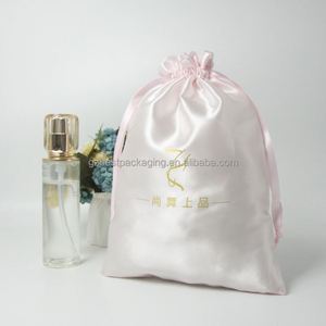 Reusable Pink Satin <b>Drawstring</b> Book Bag Dust Bags for Shoes Custom logo Big Satin <b>Pouch</b> - Product Image 1