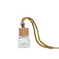 Diffuseur de parfum pour voiture suspendu en verre givré carré vide de 8 ml, flacon de parfum Air Matt