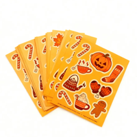 Custom Color Kiss Cut Vinyl Stickers Set Cute Kawaii Cat Helloeen Waterproof Adhesive Stickers Sheet Decoration for Candle Craft