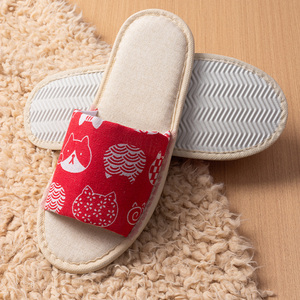 Pantuflas Personalizadas de Lino con Estampado Multicolor para Interiores, Pantuflas Desechables para Spa, Viajes, <span class=keywords><strong>Hotel</strong></span> e Invitados - Product Image 2