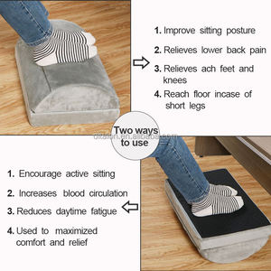 Bantal kaki kantor ergonomis, bantalan bawah meja tinggi dapat disesuaikan busa memori pendukung nyaman tidak licin tahan lama - Product Image 6