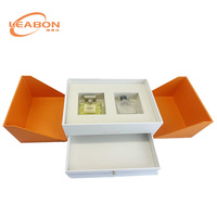 Boîte en papier kraft écologique, recyclable, réutilisable, portable, avec revêtement UV, lamination mate, insert en mousse EVA, bougie parfumée, présentoir cadeau
