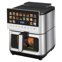 Horno Freidora de Aire de 9L con Temporizador de Retraso, Calentamiento Dual Superior e Inferior, 20 en 1, Digital Táctil, Ventana Visible, Sin Aceite, Freidora de Aire Inteligente