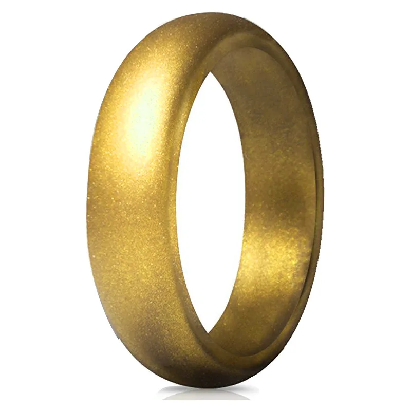 2022 anéis feitos sob encomenda do silicone das mulheres à moda das alianças de casamento do silicone de Ring With Fine Flash Chic da faixa do silicone