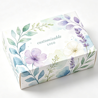 Leichte Aquarell-Botanik Weiße Kartonbox mit Maßgefertigtem Inneneinsatz und Spot-UV-Veredelung für Naturkosmetik und Handgemachte Seifenverpackung