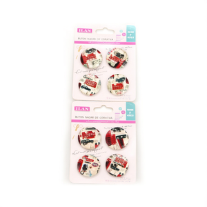 กระดุมมุกตกแต่ง Ilan ขนาด 30 มม. ลายลอนดอน สำหรับงานฝีมือ - Product Image 1