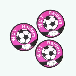 Iron on Custom Soccer Team Name Logo Machine Woven Sport Fabric Patch and Badge for Uniform Clothing