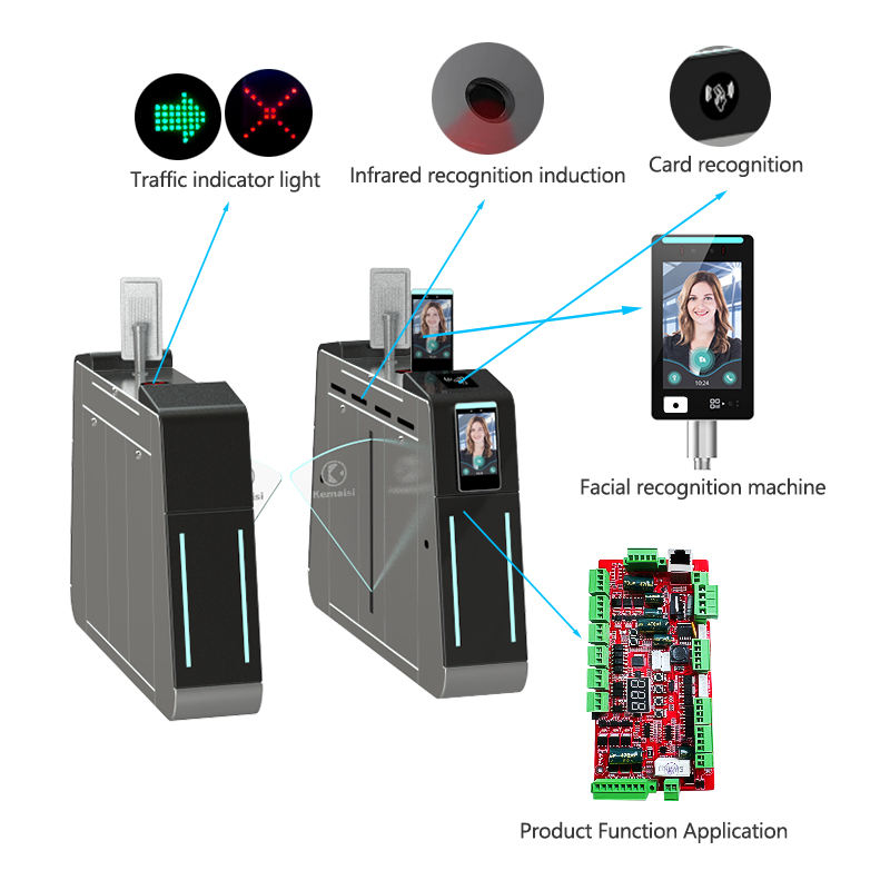 KMS Automatic Speed Gate Turnstile Barrier Facial Recognition RFID Card ...
