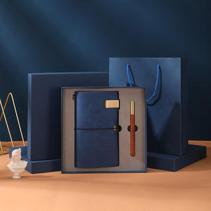 Elegant A6 Business Notebook Set Gift <b>Box</b> Leather Journal Portable Saddle Stitching Loose Leaf Office Stationery - Product Image 1