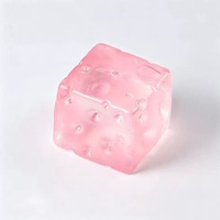 Cube de fromage transparent de 5 cm en TPR, rempli de maltose, jouet anti-stress à presser