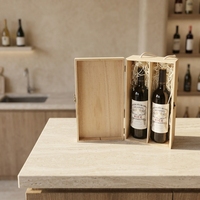 Boîte à liqueur en bois d'origine de l'usine du comté de Cao, caisse en bois massif pour vin rouge et vin de raisin, emballage cadeau en bois massif