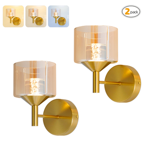 Modern Nordic LED <b>Wall</b> Lamp <b>with</b> Iron Glass Antique Brass Finish Warm White <b>Light</b> for Living Room Bedroom Hotel Use - Product Image 2
