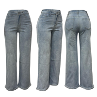 Jeans jambe droite taille haute pour femmes respirant lâche strass embelli cristal lavage Denim Patchwork motif