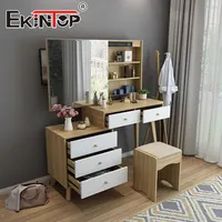 Kintop-tocador de dormitorio con espejo, mesa de maquillaje con 6 cajones