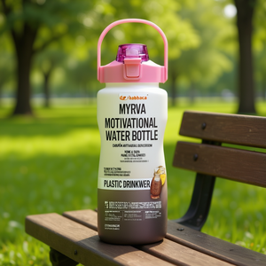 Myrva <b>Motivational</b> <b>Water</b> <b>Bottle</b> 1L Plastic Hinged Cap Direct Drinking For Hiking Camping Adults - Product Image 2