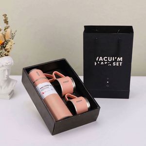 Modern Stainless Steel Tumbler Vacuum Insulated Flask Handle and Lid Tumbler <b>Gift</b> <b>Box</b> Included Tumbler Drinking Flask Set - Product Image 6