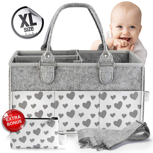 Eco-friendly feltro morbido <span class=keywords><strong>fasciatoio</strong></span> personalizzato carino passeggino feltro borsa per pannolini - Product Image 1