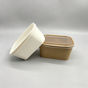 Takeaway Food <b>Paper</b> <b>Bowl</b> with lids PE Coated 150GSM-350GSM Custom Logo Print for Food Container Bulk Manufacturing - Product Image 2