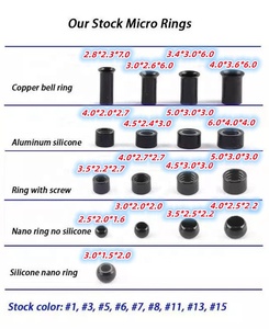 Microanillas de Cobre Tipo Tubo de 3.4x3.0x6.0mm, Herramientas para Extensiones de Cabello <span class=keywords><strong>I</strong></span>-<span class=keywords><strong>Tip</strong></span> - Product Image 6