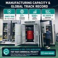 Poste de transformation compact de type sec 10kV 20kV 35kV, type boîtier européen antidéflagrant, avec transformateur SCB à résine coulée pour usage commercial