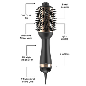 SALON-GRADE HAIR STYLER <span class=keywords><strong>Brosse</strong></span> à air chaud pour femmes/hommes 60S Chauffage rapide avec revêtement en céramique OEM/ODM Support TikTok Viral Product - Product Image 5