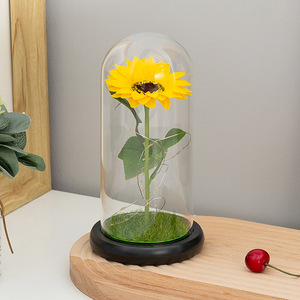 Flores artificiales de jabón, flores artificiales de girasol, con cubierta de vidrio, envío para mamá - Product Image 2