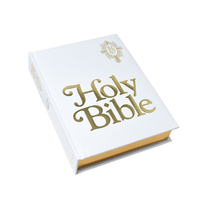 Fabrication d'accessoires bibliques, impression de bibles anglaises chrétiennes, couverture en cuir souple avec logo en relief personnalisé en gros