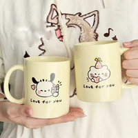 Tasse à café en porcelaine émaillée de 350 ml, cadeau pour couple, tasse à espresso réutilisable en céramique pour le thé/le lait/le latte