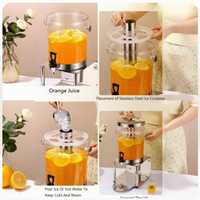 Nouveau design Distributeur de boissons 16L en acier inoxydable doré pour jus, lait, café, soda, bière pour cafétéria