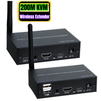 Extenseur HDMI KVM sans fil 1080P 200M, extenseur KVM USB sans fil, transmetteur et récepteur audio-vidéo, prend en charge la souris et le clavier
