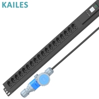 KAILES(KLS) Série K33 KLS PDU 32A Monophasé AC PDU 18 Prises Brésiliennes + Compteur de Courant et de Tension Interchangeable à Chaud PDU Mesuré