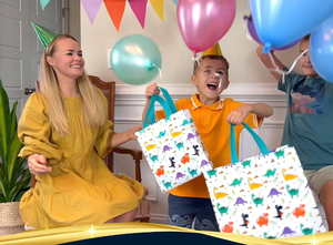 Tùy chỉnh món quà sinh nhật đảng tái sử dụng siêu âm khủng long Tote thiết kế mới không dệt Túi Màn hình in ấn - Product Image 6