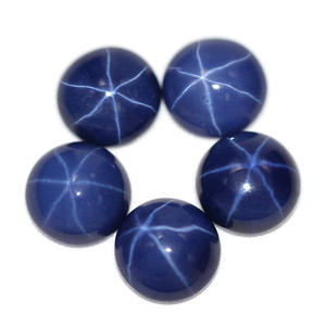หินแซฟไฟร์รูปดาวทรงกลมไพลินแผ่นหลังแบนสีฟ้าสำหรับใส่แหวน - Product Image 3