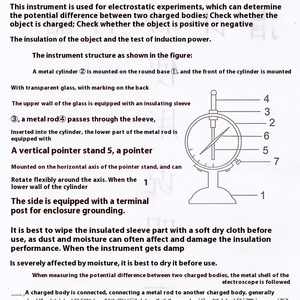 <strong>Pointer</strong> <strong>Electroscope</strong> for Physics Education Electromagnetics and Electrostatic Friction Experimental Teaching Instrument - Product Image 5