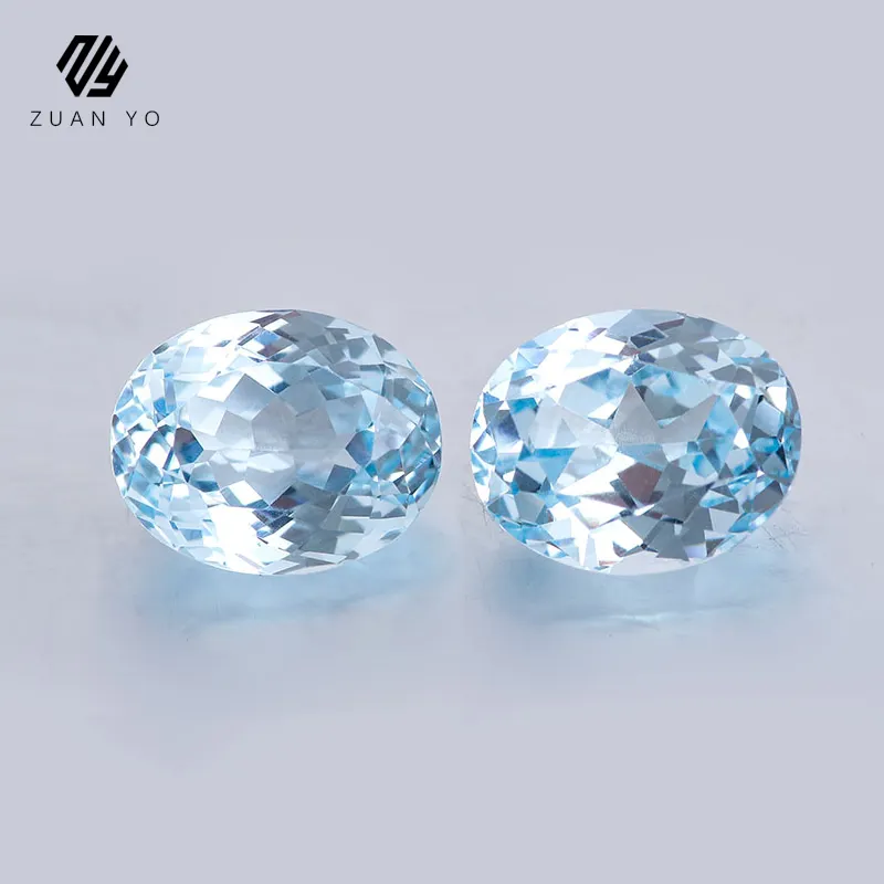Sintético Aquamarine Sapphire Stone Light Blue Sapphire VS Lab Grown Loose Diamonds Round Heart Oval Pear Forma Preço por quilate