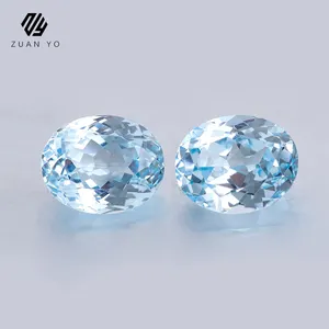 Sintético Aquamarine Sapphire Stone Light Blue Sapphire VS Lab Grown Loose Diamonds Round Heart Oval Pear Forma Preço por quilate