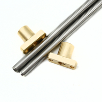 Ball Screw Brass Nut with Bearing Stainless Steel Factory Direct Customized Length 50-2000mm