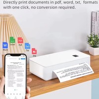 Imprimante thermique portable A401 300 DPI A4 mini USB BT, prend en charge l'impression PDF, Word, Excel, JPG, compatible avec les téléphones Android, iOS, Windows, Mac